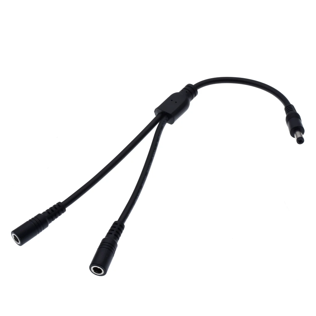 

DC Y Splitter Cable 1 Male to Dual Female 5.5mm x 2.1mm DC Power Extension Wire 18AWG 32cm for CCTV Security Cameras,DVR