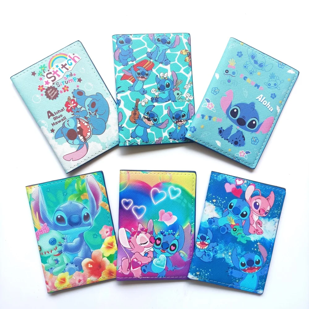2023 Disney Stitch Passport Cover Porta Passaporto Da Viaggio In Pelle Blu Pu Per Uomo Funzione Porta Biglietti Da Visita Con 3 Porta Carte
