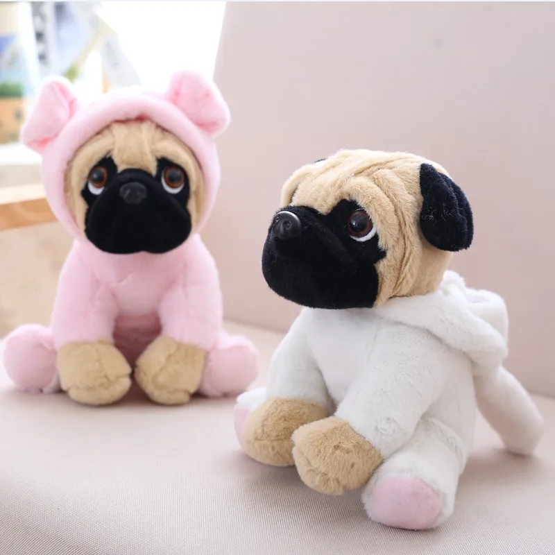 Lifelike Stuffed Simulation Dog Plush Sharpei Pug Lovely Puppy Plushie Toy Animal Children Kids Birthday Christmas Gifts Decor