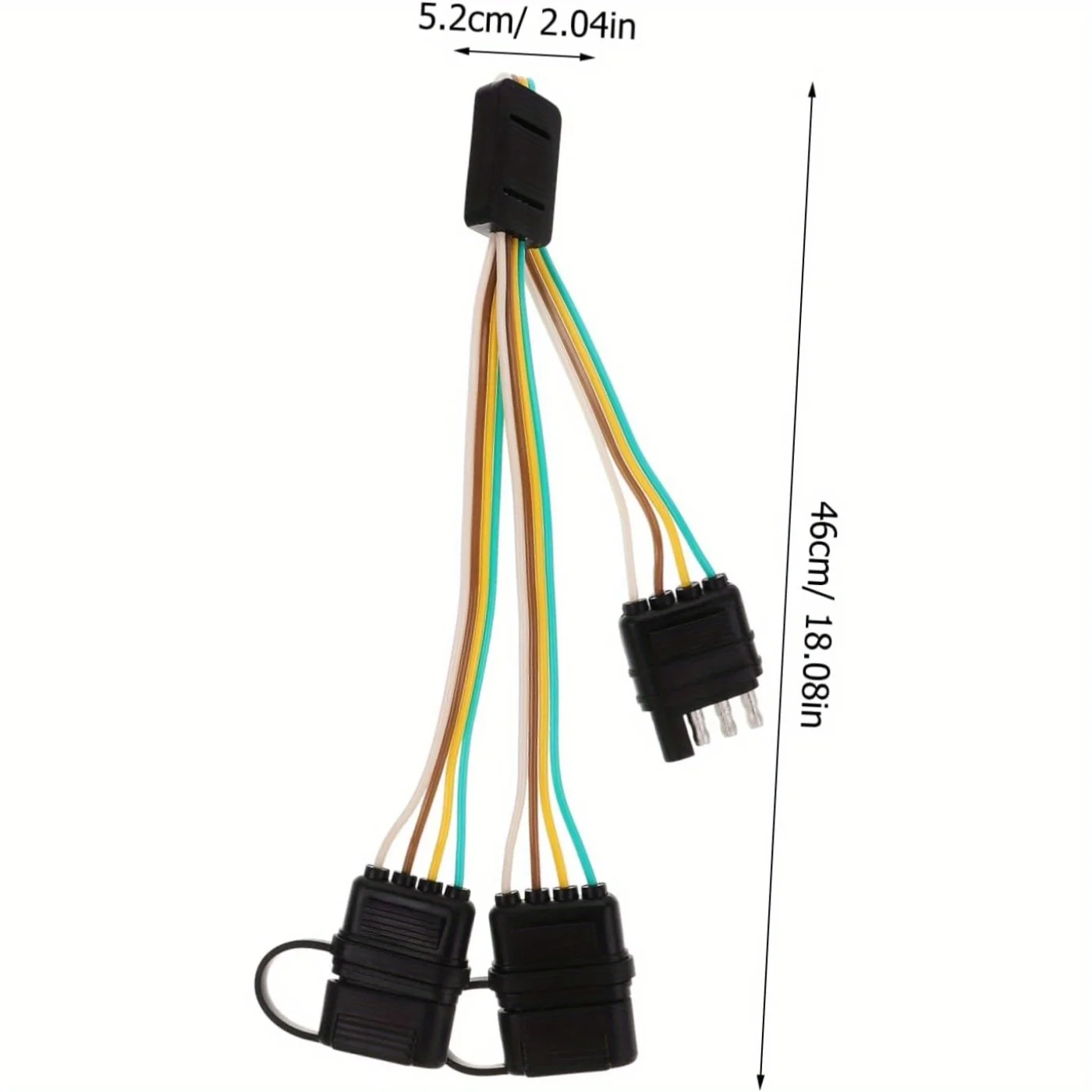 Universal Trailer Lighting and Accessory Connector Cable - Slot-Shaped Design