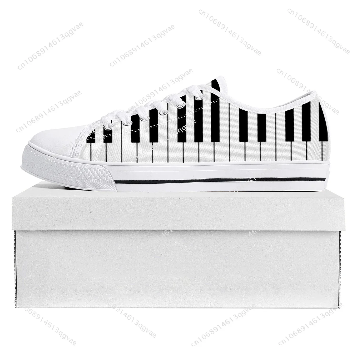 Musical Notes Cartoon Pattern Low Top High Quality Sneakers Mens Womens Teenager Canvas Sneaker Casual Couple Shoes Custom Shoe