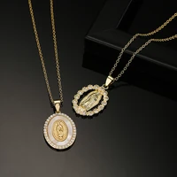 Pendentif Vierge Marie en Acier Inoxydable, Bijou au Design Classique, en Or, AAA CZ, Nouvelle Collection 2
