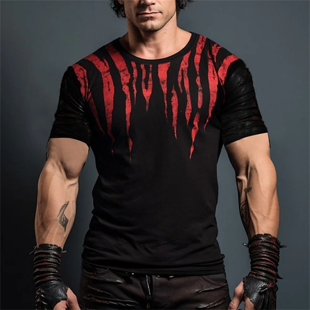 

2024 Retro Fitness Men's T-Shirt 3d Print Muscles Men's Clothing Boxing T Shirt For Men Vintage Casual Tops Summer Short Sleeve