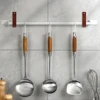 8pcs Wall Hook Storage Strap Hanger Artificial Leather Curtain Rod Holder Shelf Home Decoration 3