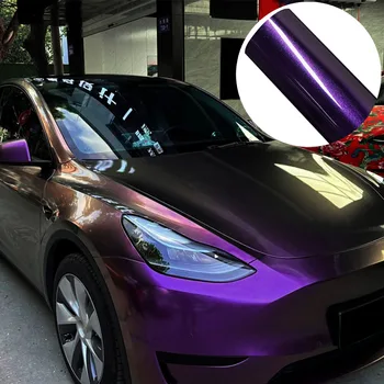 Diamond Purple&Gold Car Sticker Wrapping Vinyl Film Color Change Film PET Bubble Free Decals Car Sticker Interior Exterior 1