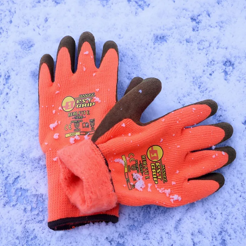 

1/3 pair Thicken Working Gloves plus Velvet Warm Winter Wear Non-slip Acid Alkali Comfortable Hardware Repair Protective Gloves