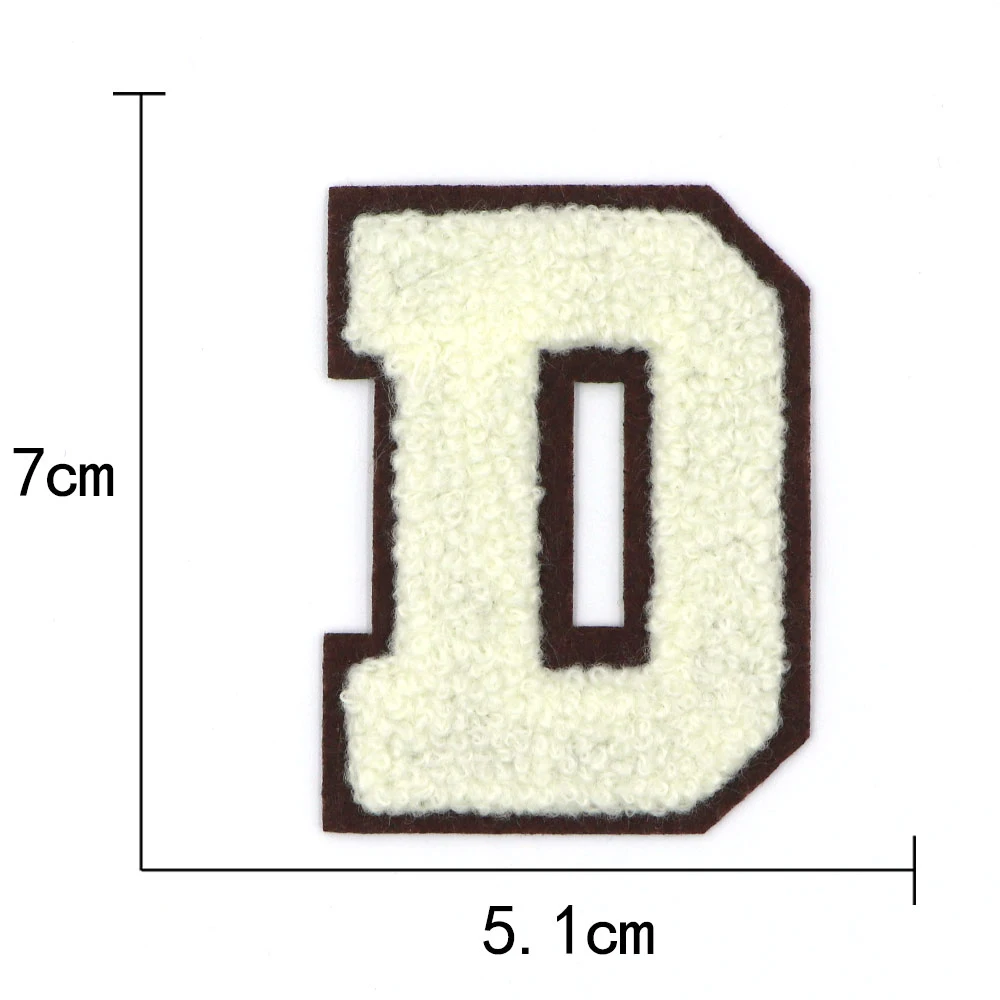 1PC A-Z Creme 70MM Chenille Buchstaben Patch Eisen auf Patch Name Buchstaben Patch Für Jeans Kleidung T-Shirt reparatur Alphabet Patch Abzeichen – Detail 6
