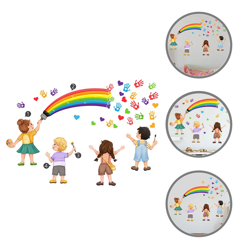 

Cartoon DIY Collage Self-adhesive Rainbow Children's Room Wall Sticker Decoration Classroom Stickers for Bedroom Decal Pvc