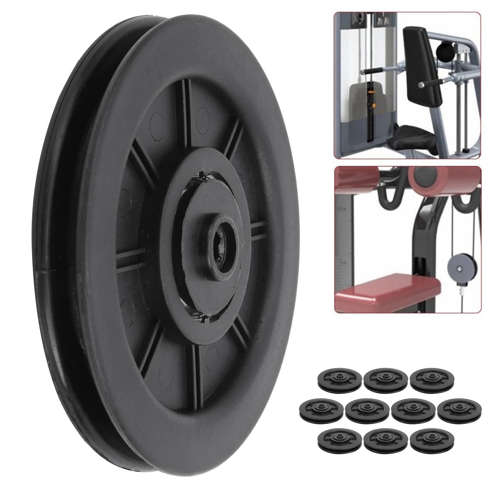 10pcs 75mm 90mm 95mm 100MM 115mm universal bearing pulley wheel cable gym equipment part wearproof tool fitness equipment