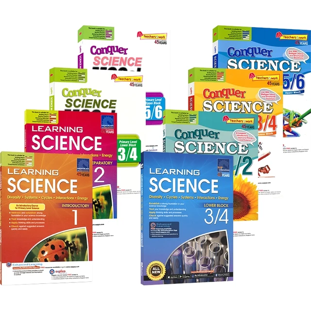 Singapore Science Primary School Grades 1-6 SAP Learning + Conquer Science Science Subject Workbook Knowledge Series