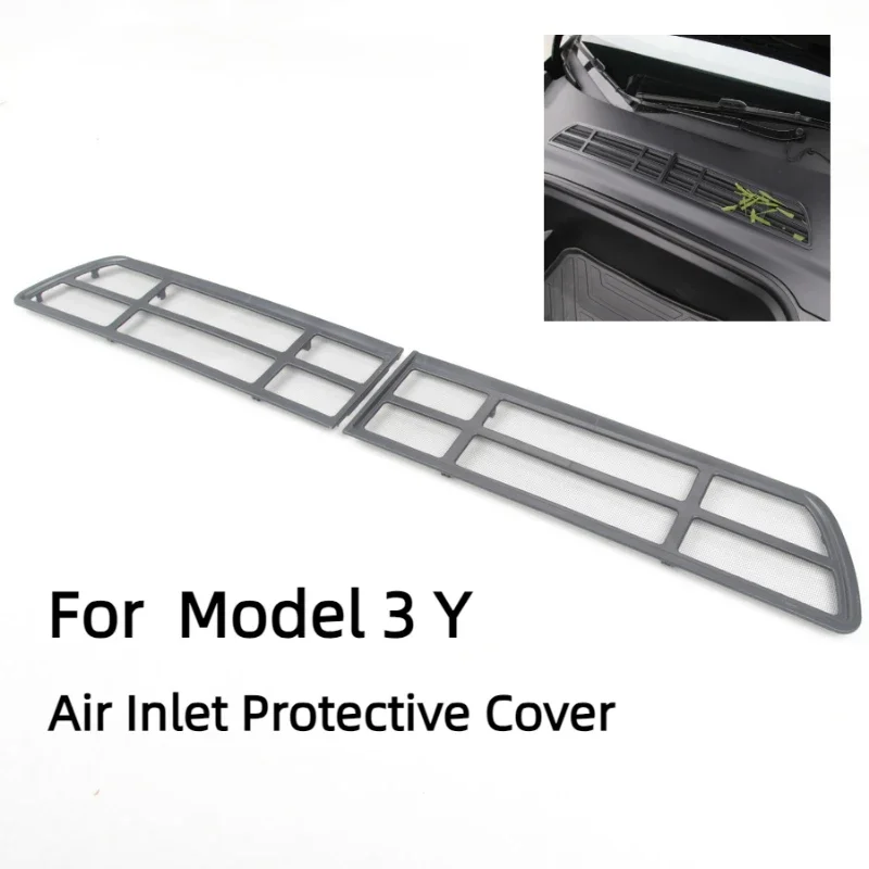 For 2023 Tesla Model 3 Y Air Inlet Protective Cover Car Insect-proof Net Front Air-conditioning Intake Grille Clean Accessories