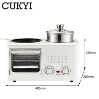 Multifunctional 4in1 Breakfast Maker 8L Mini Bake Oven Stainless Steel Cooking Pot With Steam tray Egg Boiler Food Steamer Grill 2
