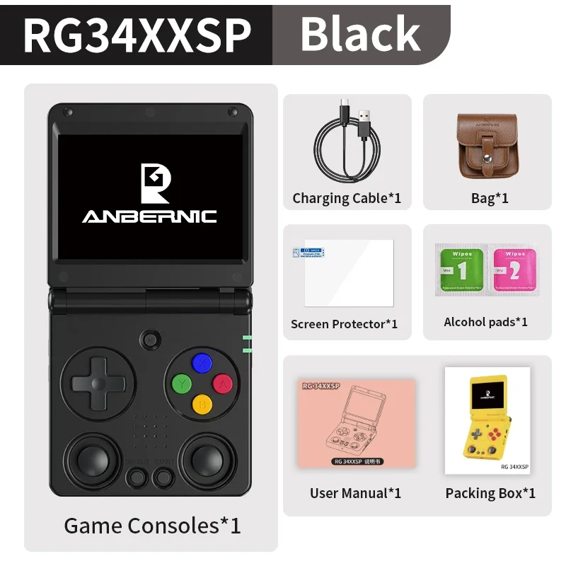 ANBERNIC RG34XXSP Flip Handheld Console 3.4IPS Screen Video Game