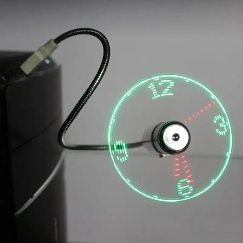 Mini Usb Fan Gadgets Portáteis Gooseneck Flexível Relógio Led Legal para Laptop pc Notebook Display em Tempo Real Durável Ajustável Mão - Imagem 4