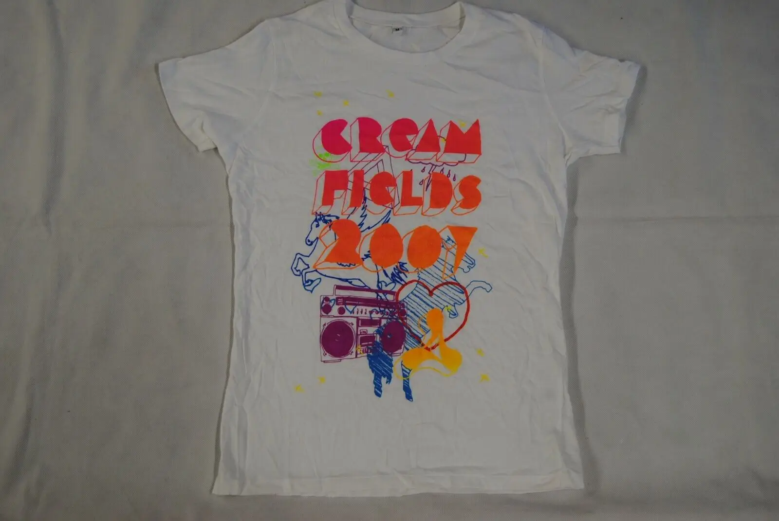 Creamfields Hood Blaster Logo 2007 Maglietta Skinny Da Donna Nuova Rara Ufficiale
