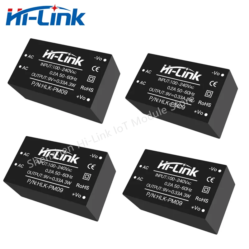 Hilink AC DC 220V to 9V Power Supply Module HLK-PM09 Mini Size Adjustable High Efficiency Step Down Converter