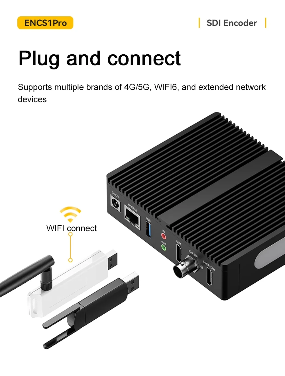 Link Pi ENCS1Pro 12G-SDI Video Codec 4K60 12G SDI Encoder H.265 Live Streaming B