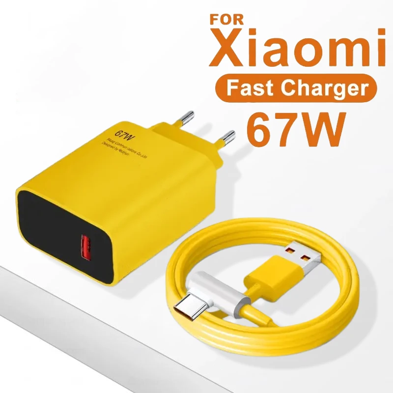 Fast Charger For Xiaomi 67W USB Power Adapter Mi 12 11 POCO X5 X4 Pro Redmi Note 9 10 11