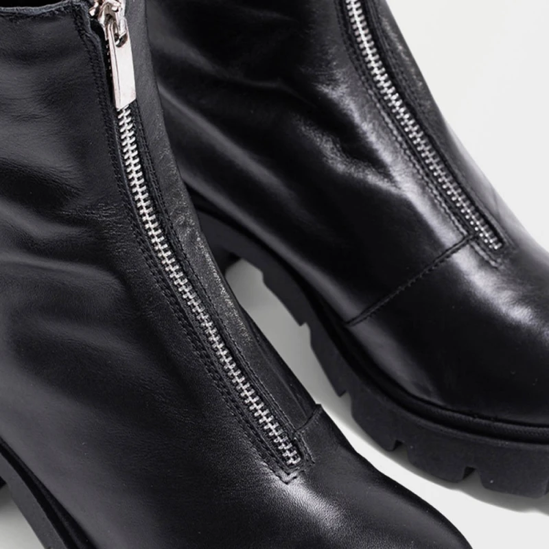 BOTINES NEGROS TIPO TRACK CON CREMALLERA PORRONET LUNA| | - AliExpress