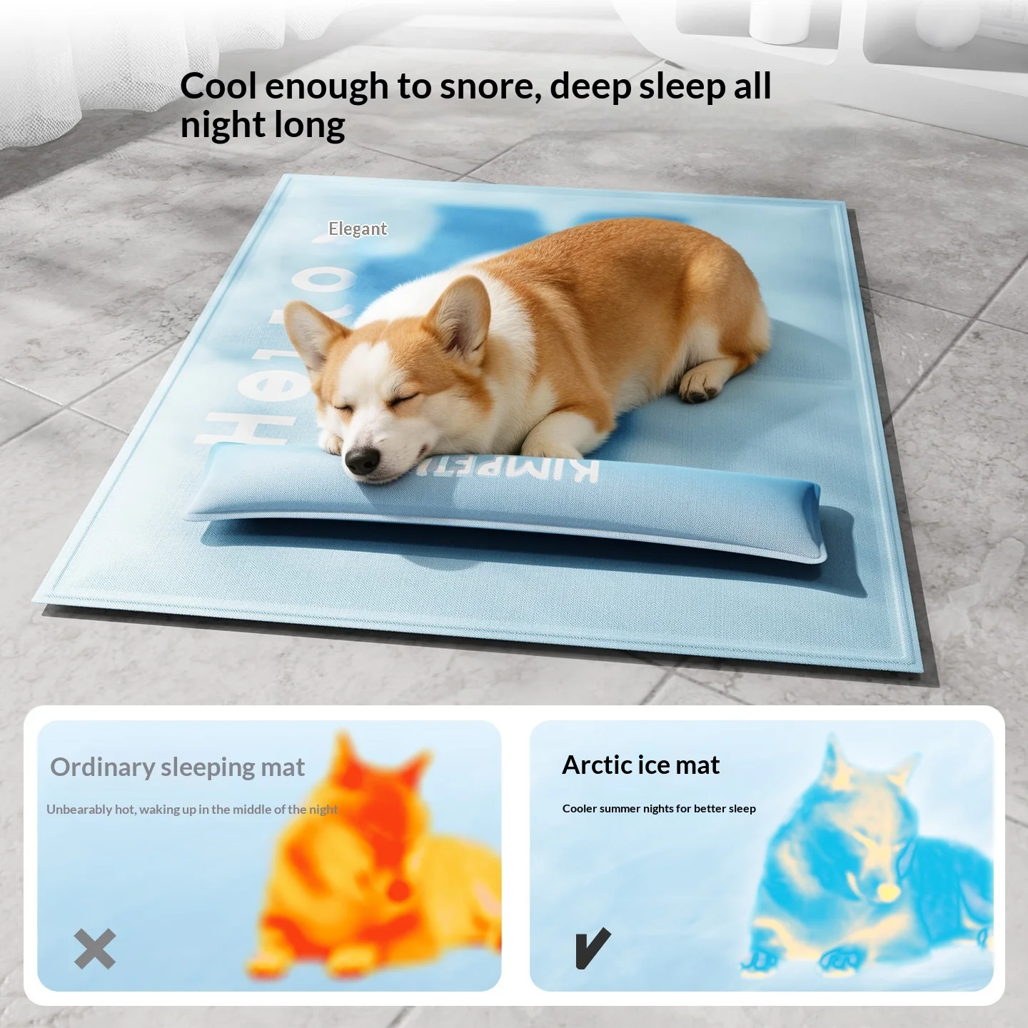 Dog Cooling Mat Gel Filled Ice Pad Quick Cooling Self Cooling Pet Mat For Summer Waterproof Breathable For Cats Dogs _voghion.com