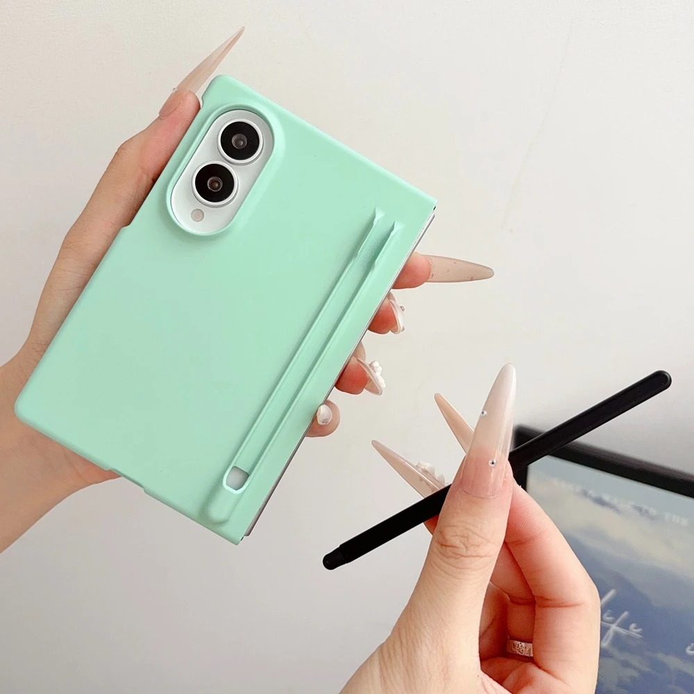 Luxury Skin Feel Slim Matte PC Case with S Pen Holder Cover