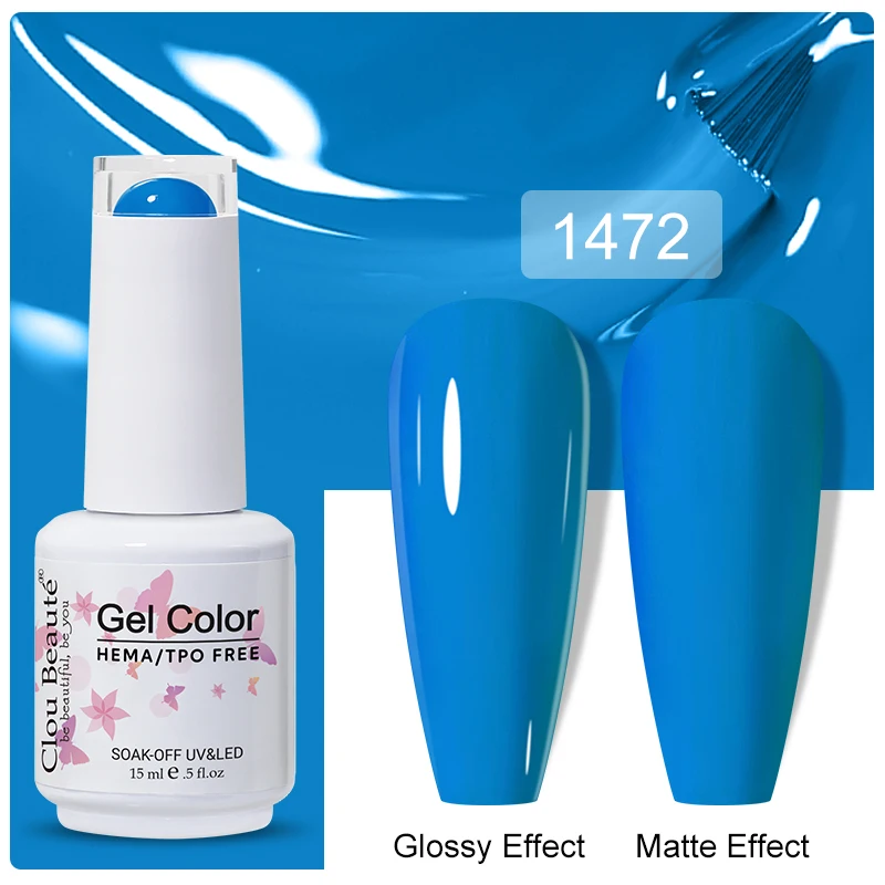 Clou Beaute 15ml Black Red Semi-Permanent Gel Nail Polish