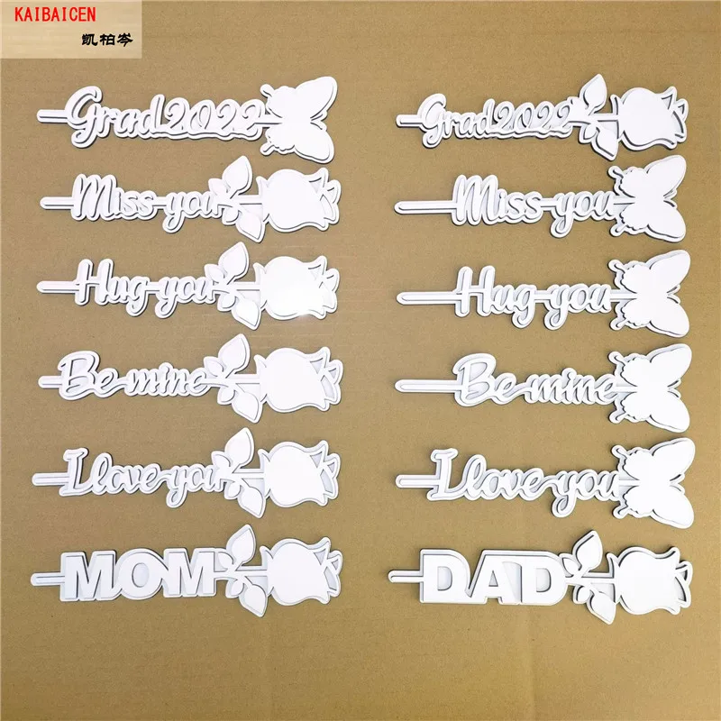 Sublimation Blank MDF Rose Flower Miss You For DIY Romance Wedding