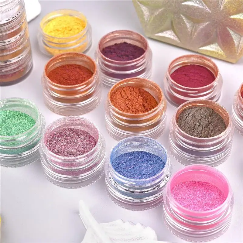 Resin Pigment Mirror Chameleons 6Colors/Set Pearlescent Epoxy Resin Glitter Magic Discolored Powder DIY Crystal Making Tools