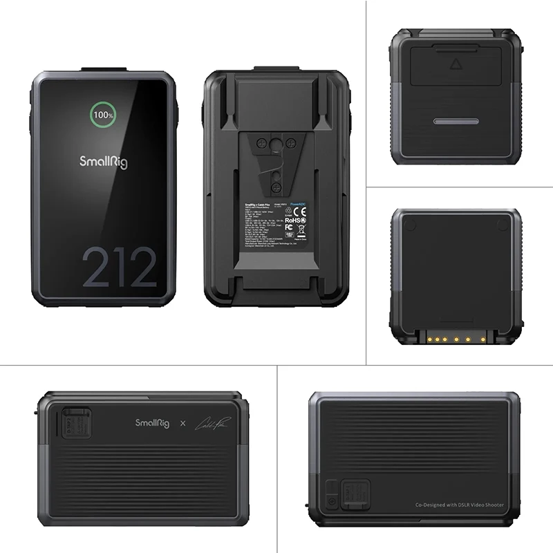 Camera batteries SmallRig VB212 Mini V-Mount Battery 140W 212Wh Fast Charging High-Capacity Type-C/D-TAP Input/Output For Phone Cameras 4293
