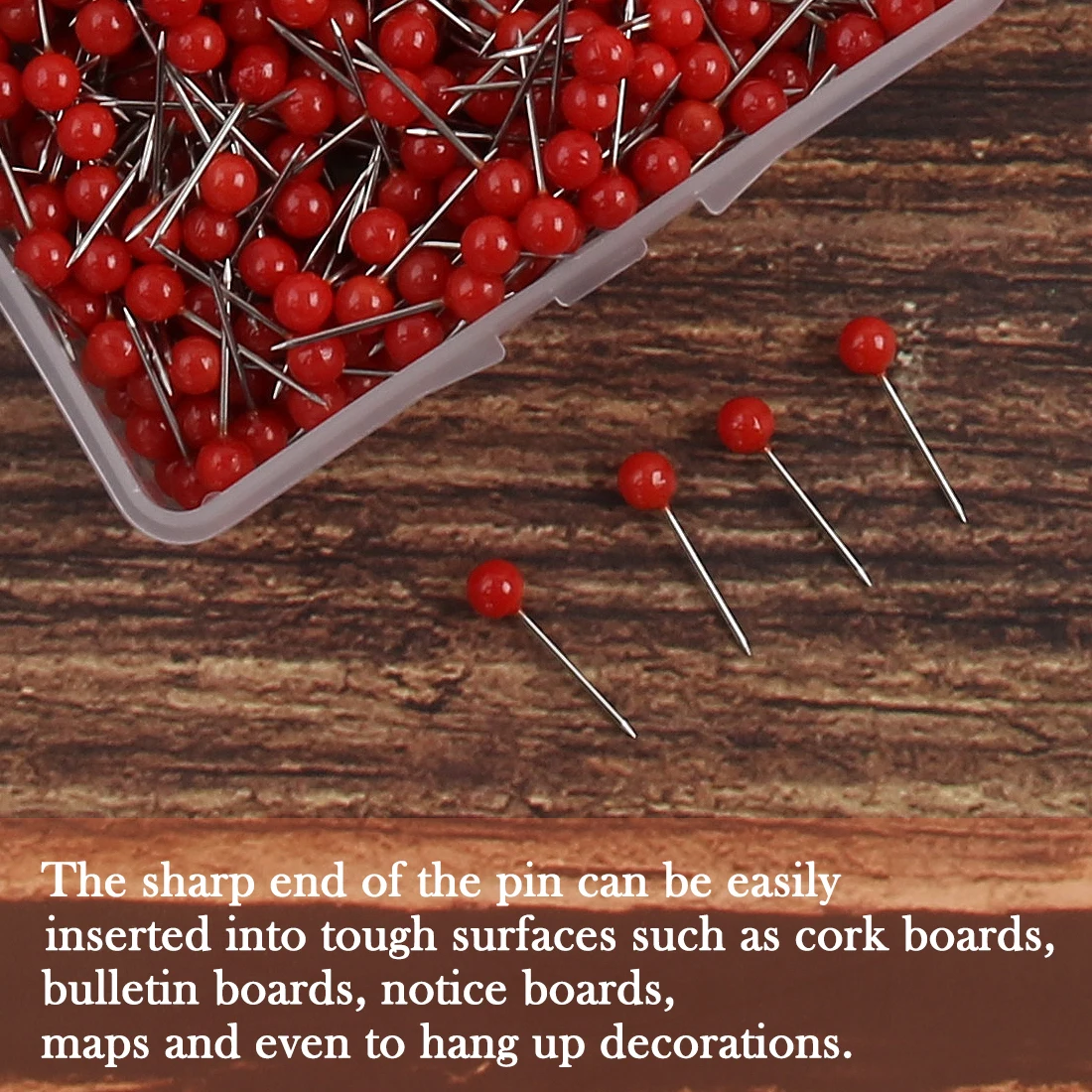 Push Pins 500Pcs/Box Multicolor Push Pins Map Tacks Round Head Thumb Tack for Cork Bulletin Board
