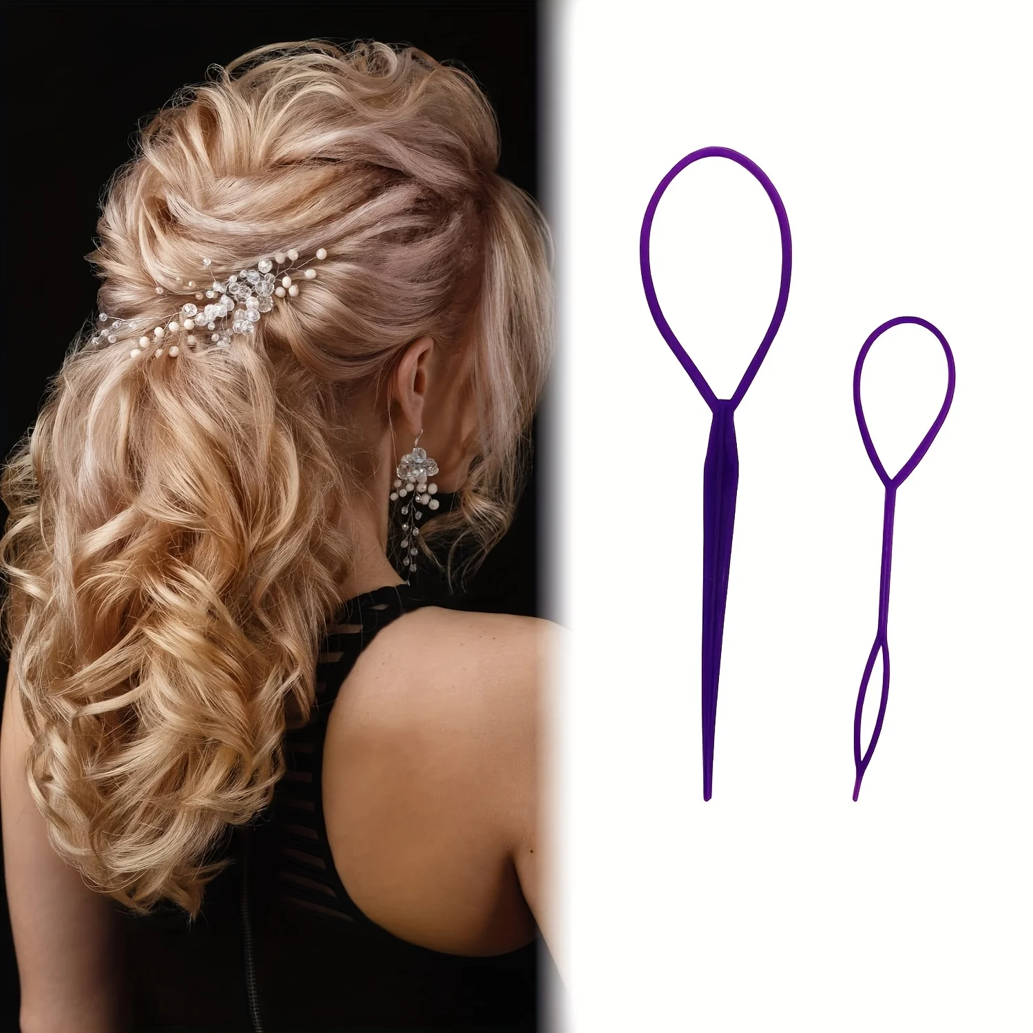 6-teiliges Haarstyling-Werkzeugset für Mädchen: Haaraccessoires, Haarnadeln, Blumenkronen, Styling-Tools, Haarstyling-Devi – Detail 11