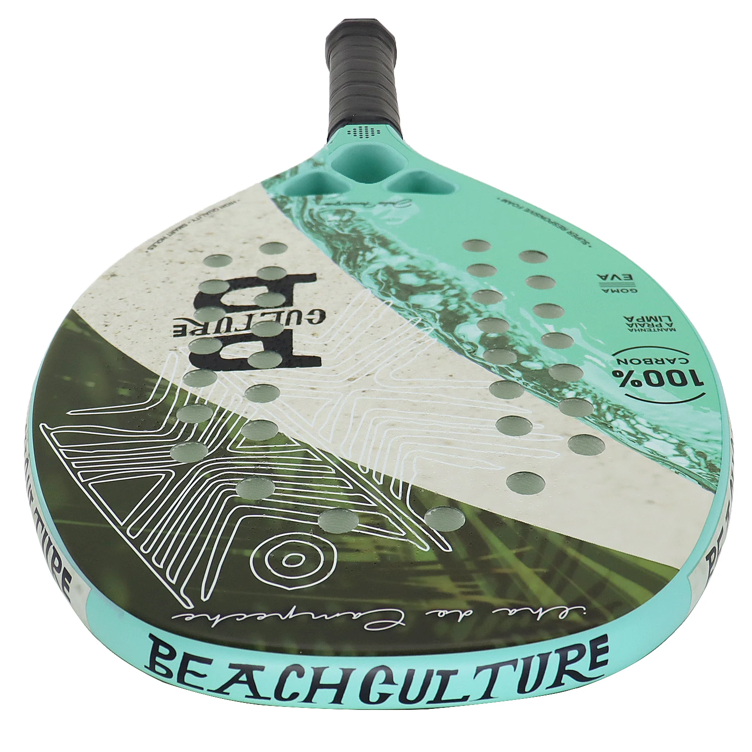 INSUM Beach Tennis Racket Carbon Fiber Surface Sand Grit Print Lightweight EVA Soft Racquet Cover Bag Carry