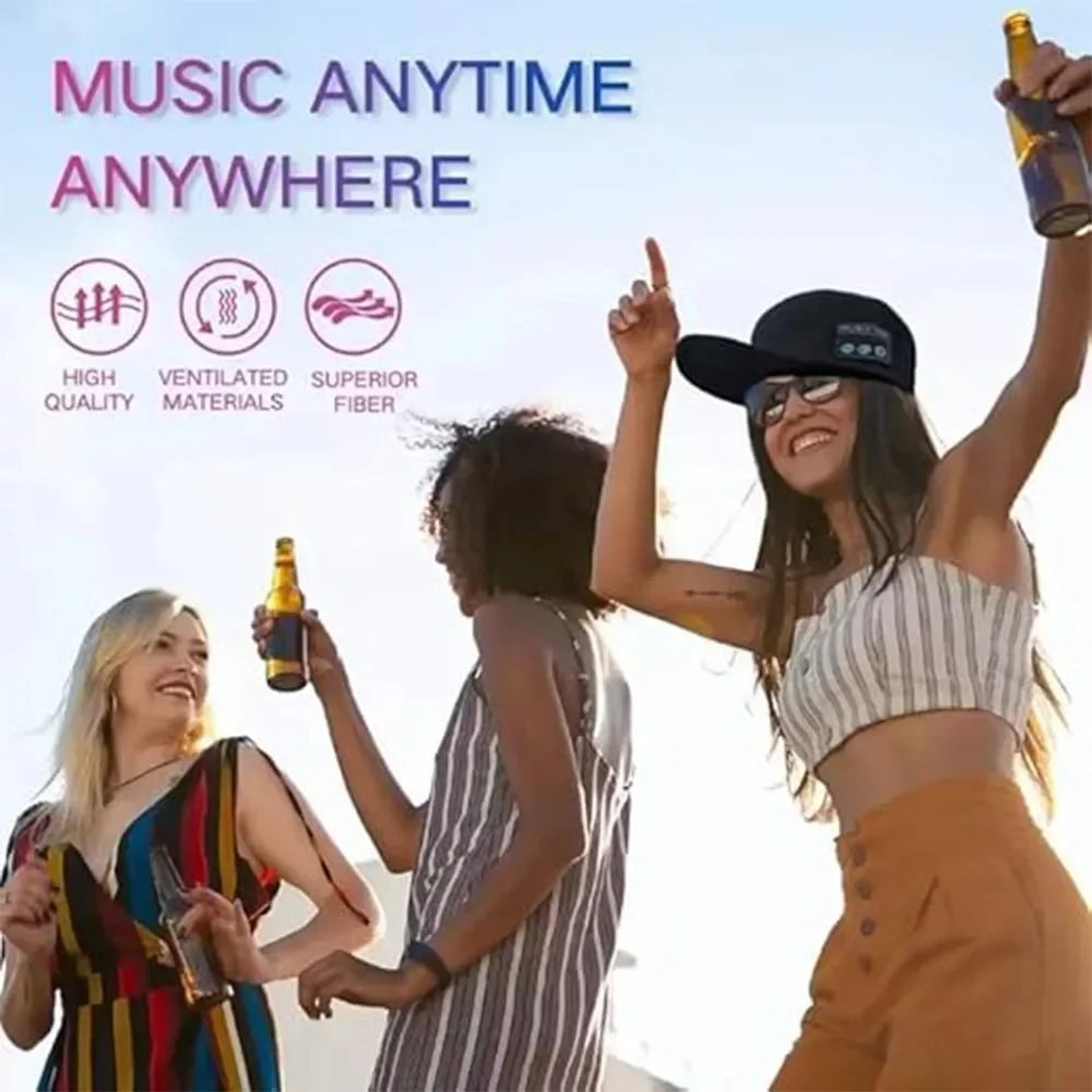 Wireless Audio Hat Bluetooth 5.4 Dual Speakers Outdoor Sports External Music Duck Tongue Hat Christmas Party Gift Hat 3