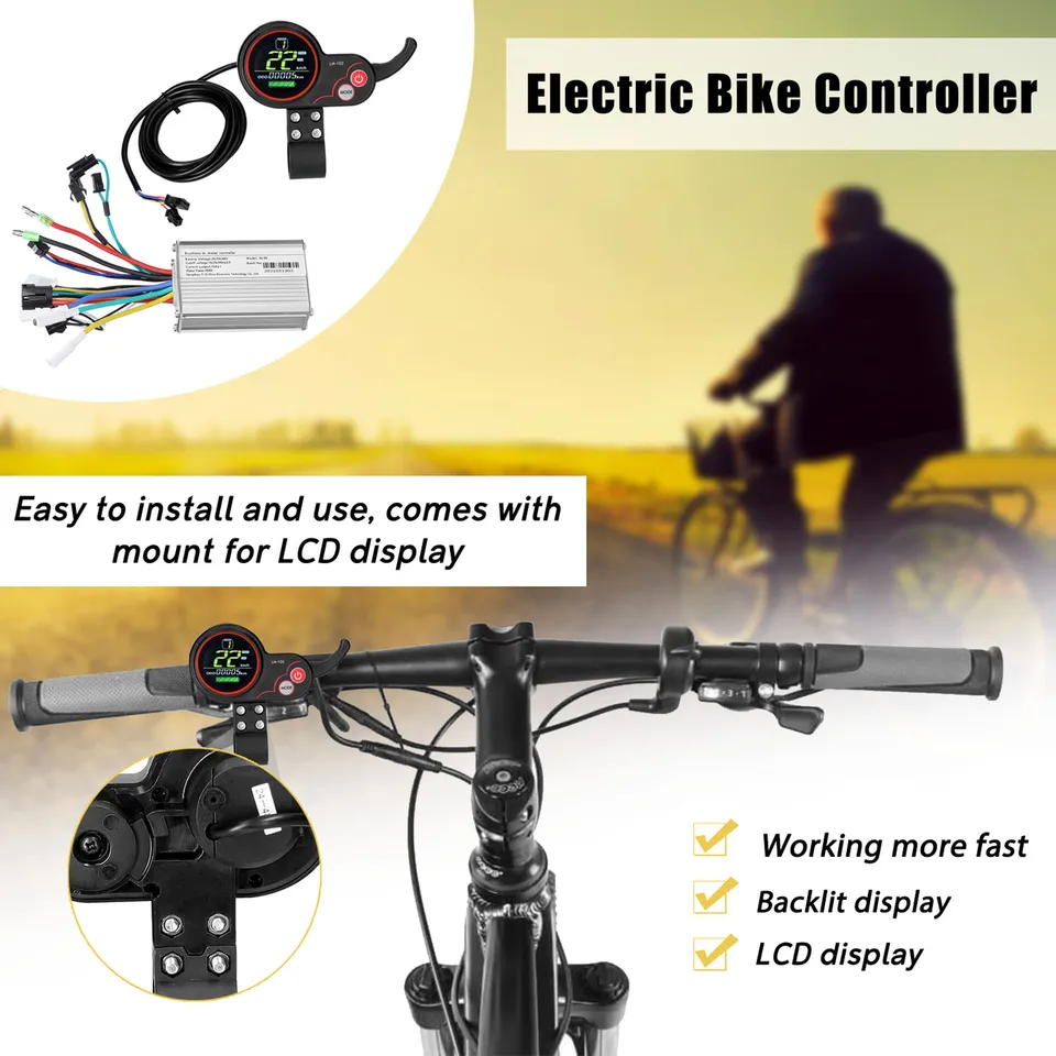 Kit Controller Brushless Elprico 24V-48V Con Display LCD Per Bici Elettrica E Scooter (350W)