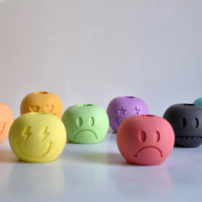 

DIY Handmade Plaster Mold Funny Expression Candle Silicone Mold Plaster Decoration Mold Candlestick Mold Candle Making Mold