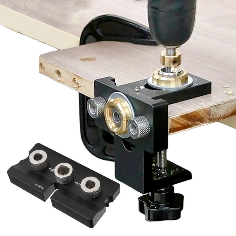 

3 in 1 Doweling Jig Kit Pocket Hole Drilling Locator Jig Detachable Drill Guide Puncher Furniture Connecting Woodworking Tools