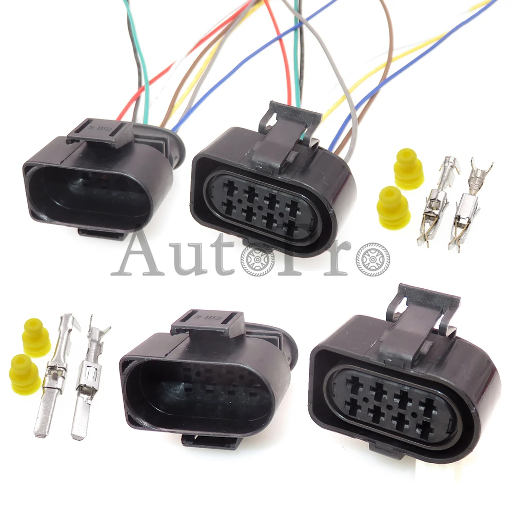 

1 Set 8 Hole Auto Waterproof Starter Adaptor 3A0973834 3A0973734 Automobile Wire Harness Connector Car Male Plug Female Socket