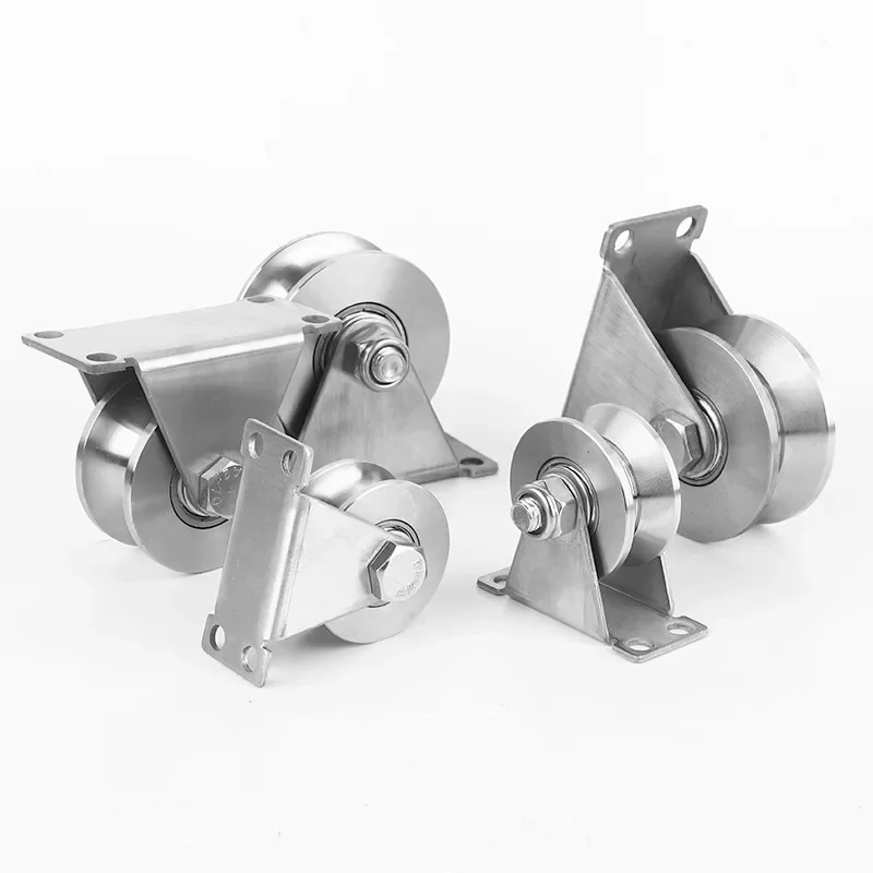 304 V/U/H Stainless Steel Tripod Pulley Wire Rope Lifting Bearing Pulley Hanging Wheel Sliding Doors Track Wheel Pulley Hardware 5