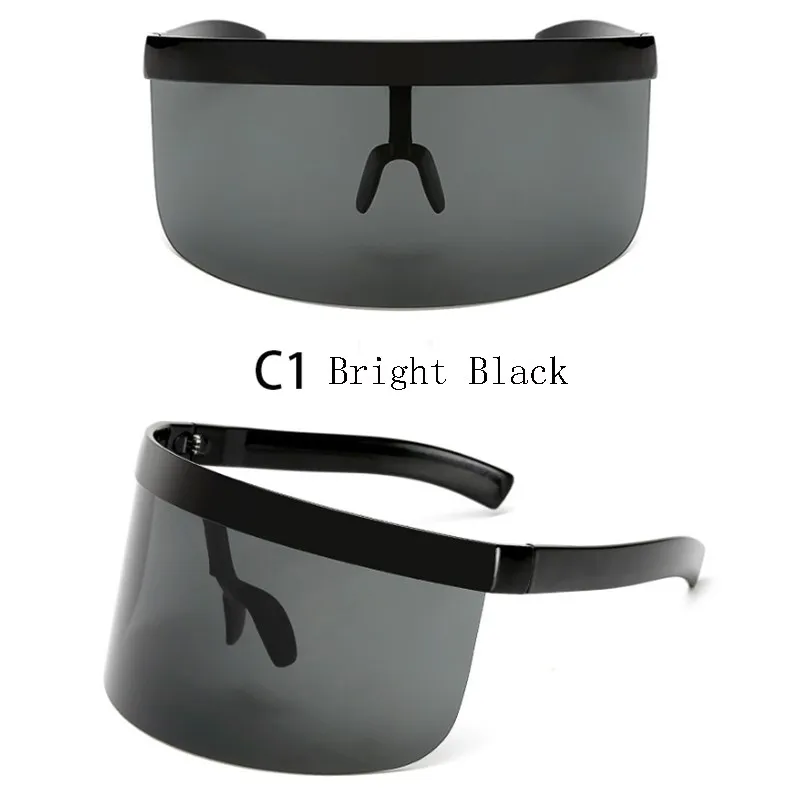 2021 New Fashion Half Frame Sunglasses Women Men Brand Design Sun Glasses Big Frame Shield Visor Men Windproof Glasses_voghion.com