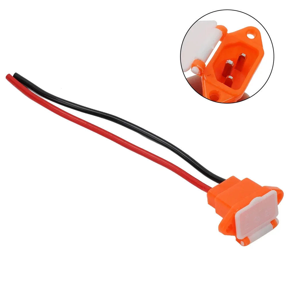 E-bike Electric Scooter Charging Socket Charging Hole Cover Cable Port ABS + Copper Battery Connector