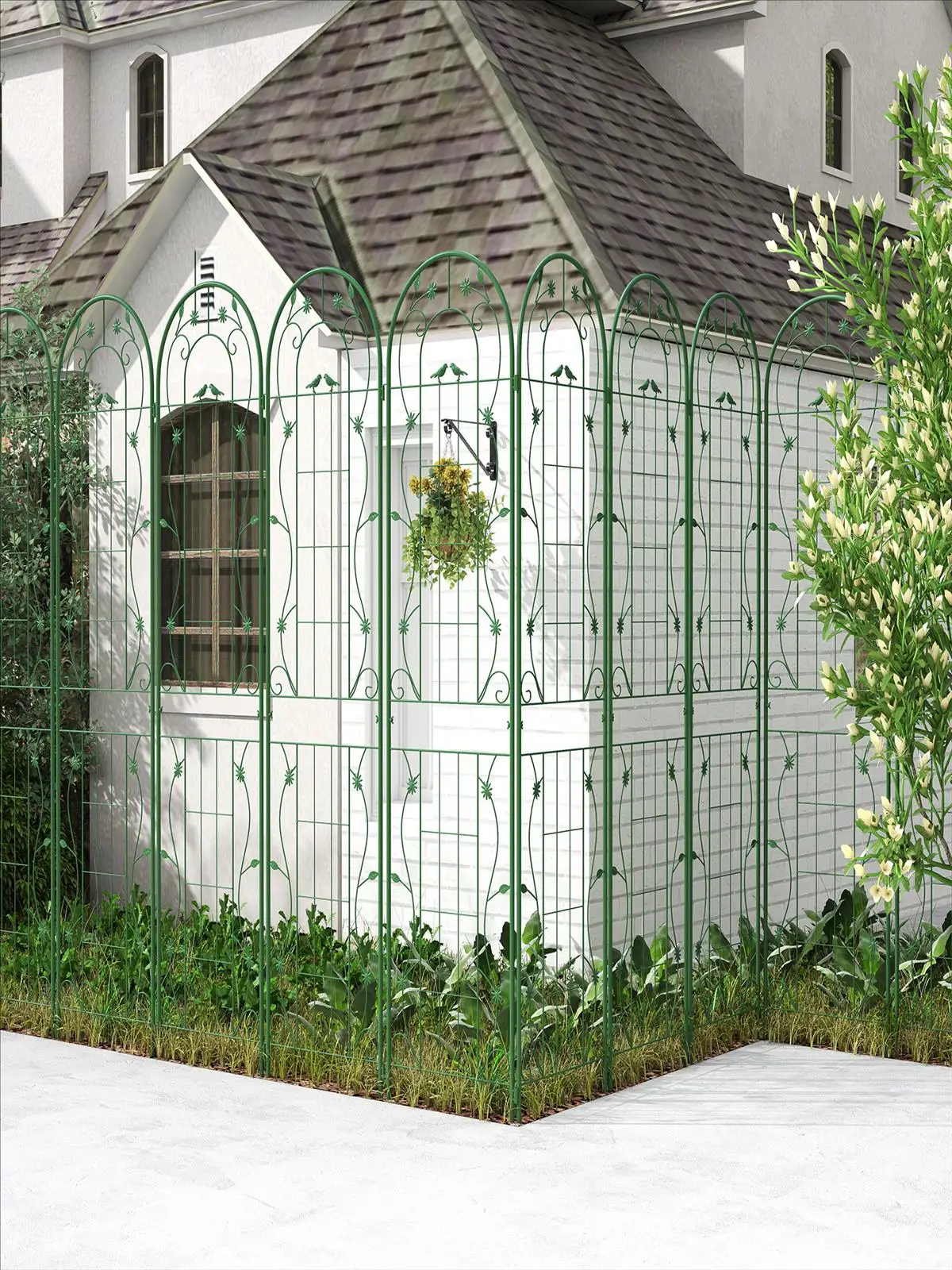 Metallspalier, 2er-Set, dekorativer Gartenzaun, freistehendes Spalier, Spaliergarten zum Verstopfen – Detail 1