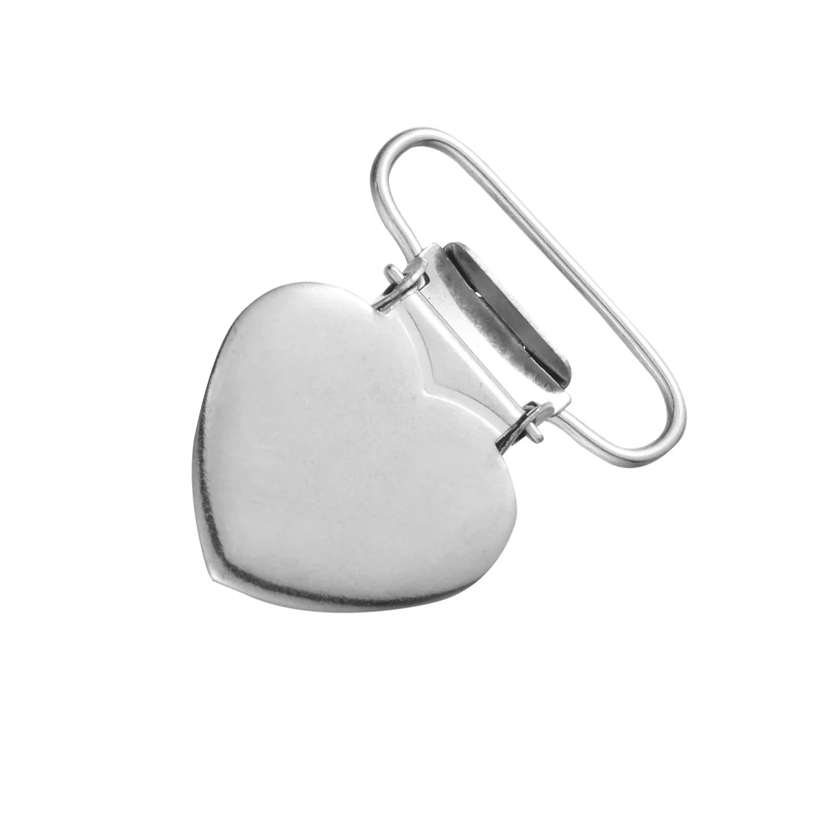 20 Clip Ferma Ciuccio In Metallo A Forma Di Cuore – Argento, 3,5x2,5 Cm, Per Bavaglini, Giochi, Bretelle E Accessori Creativi Fai Da Te