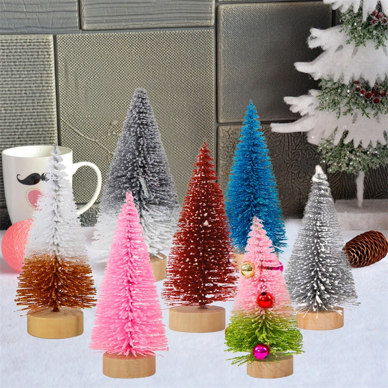 

4pcs/lot Mini Christmas Tree Desktop Decor 2023 Xmas Gifts Christmas Decorations for Home Noel Navidad Ornaments New Year 2024