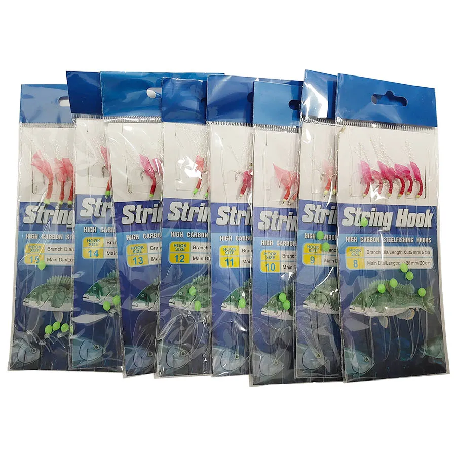 5PackFishingWobblerSabikiBaitRigsLuminousBeanFishingHooks