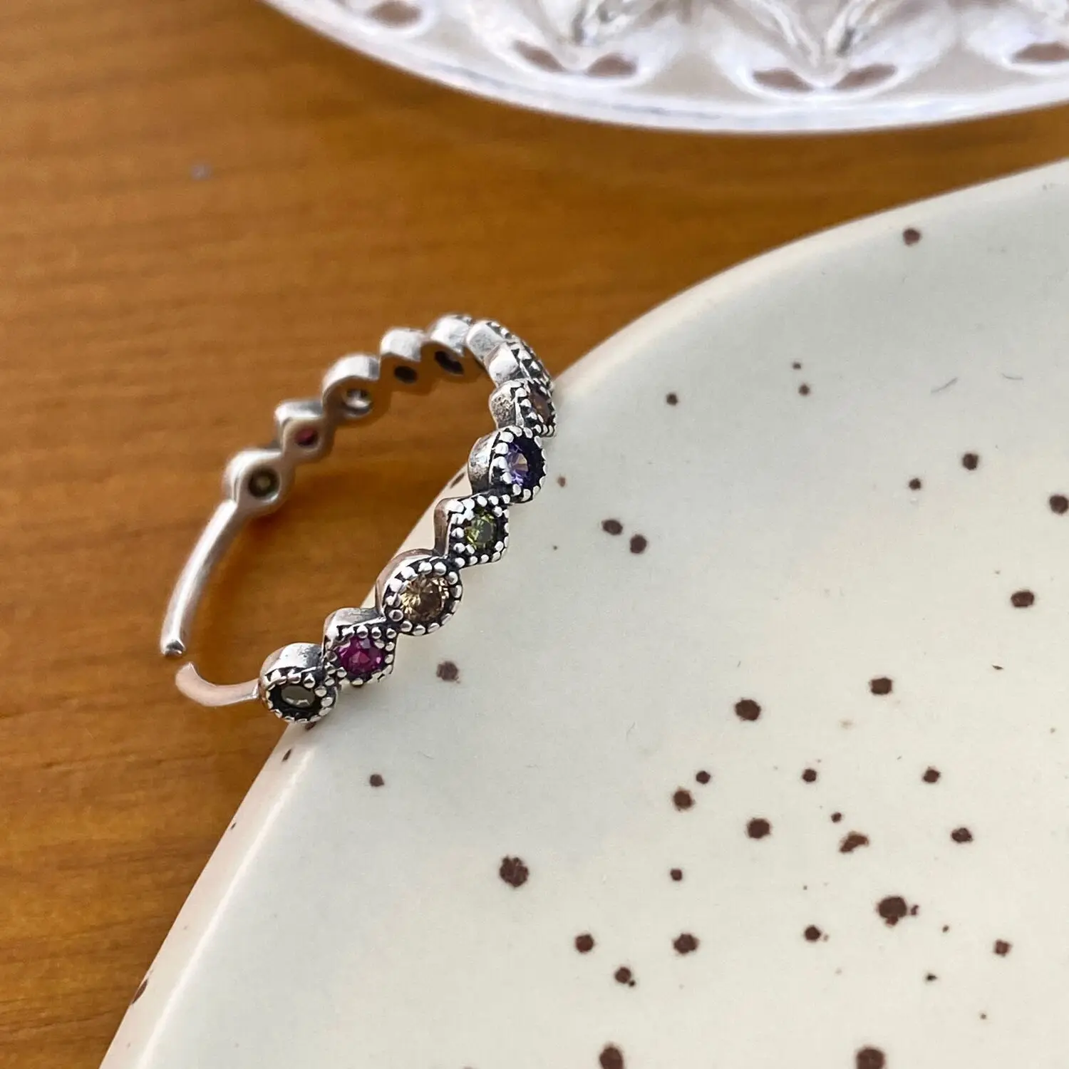 

Fashion Silver Color Multicolor CZ Zircon Rings Stackable Fine Rings Crystal Engagement Wedding Ring for Women Jewelry Gifts