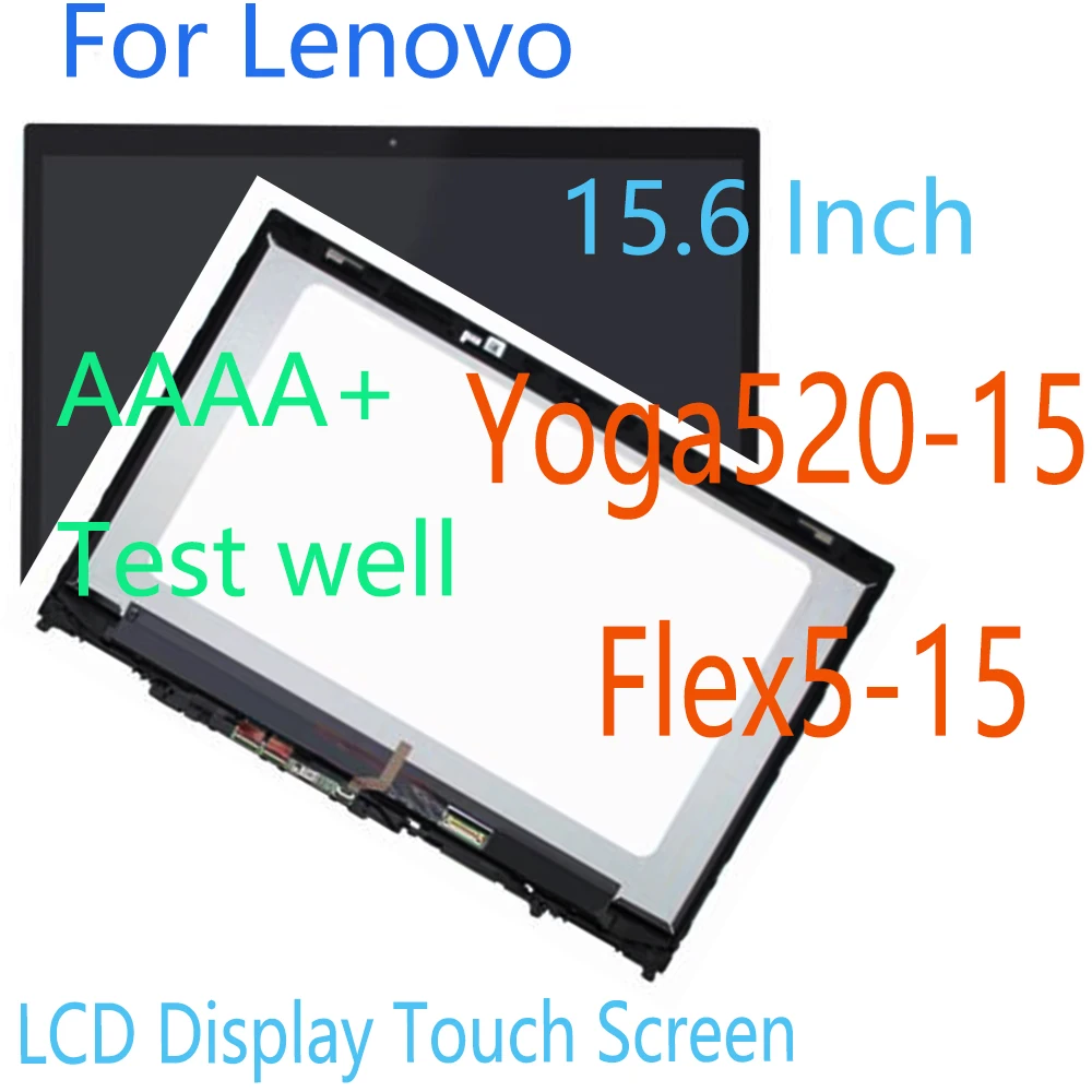 

Tested 15.6" IPS FHD 1920*1080 For Lenovo Ideapad Flex5-15 yoga 520-15 yoga 520 15ikb LCD Display Touch Screen Glass Assembly
