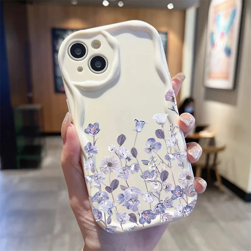 Peony Rabbit Flower Transparent Retro Soft Case Cover
