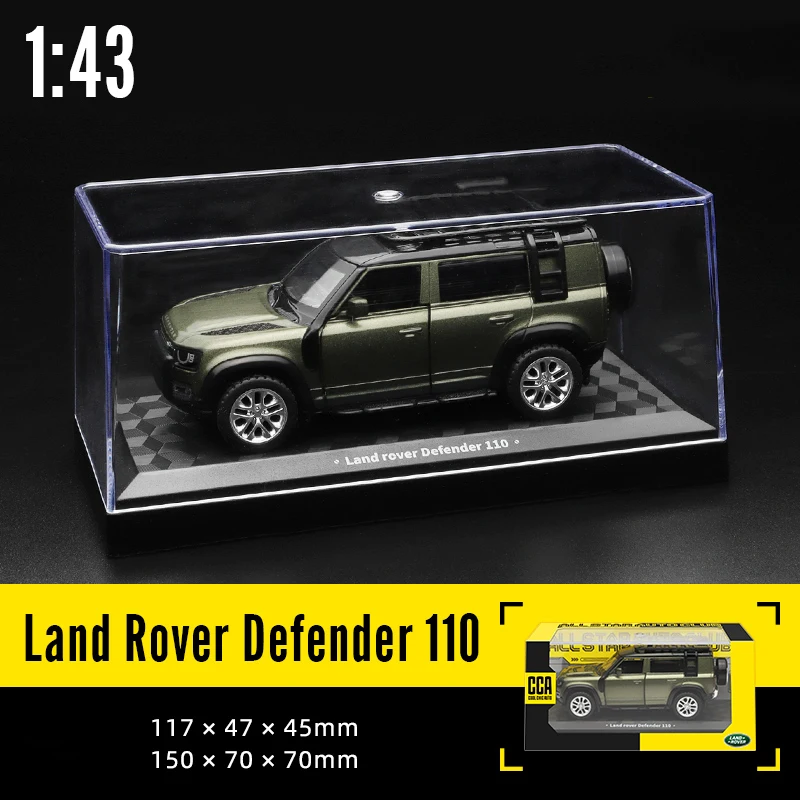 CCA MSZ 1:43  Land Rover Defender 110 Alloy Car Model with Acrylic Display Box Children's Toys Die Casting Boy Series Gift bentley gt3 sjm painted alloy car model acrylic boxed imitation racing ornament collection children s birthday gift