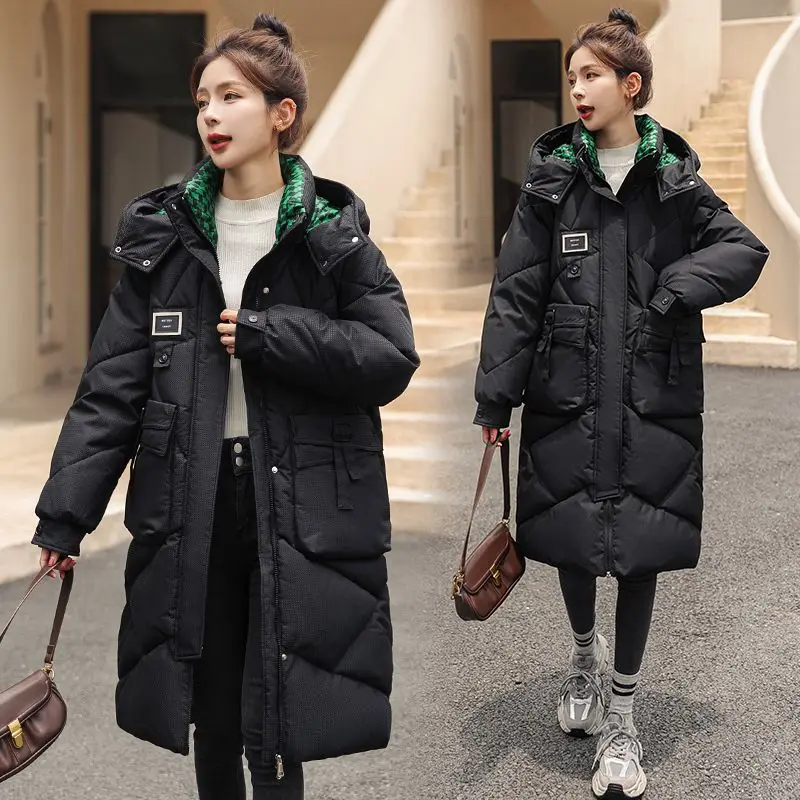 Mid Length Version Women Long Hooded Down Jacket Women Winter Coat for Women Warm Thickening High-grade Feather Coats Jackets
