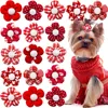 10/20pcs Flower Dog Hair Bow Red Style Valentine's Day Decorate Dog Bowknot with Rubber Bands for Small Dog Puppy Accessories 1